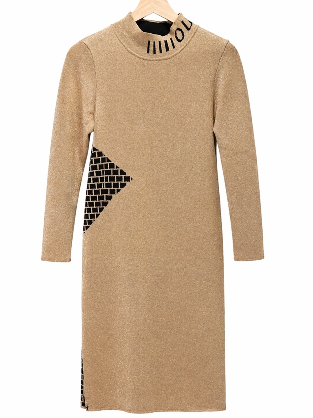 Long-Sleeve Shimmer Knit Dress